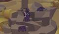 The Figure in Purple sitting in the overworld.